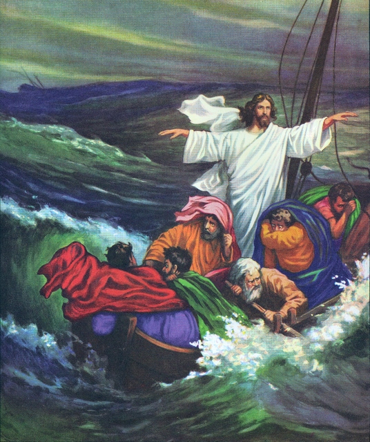 Jesus calms the sea